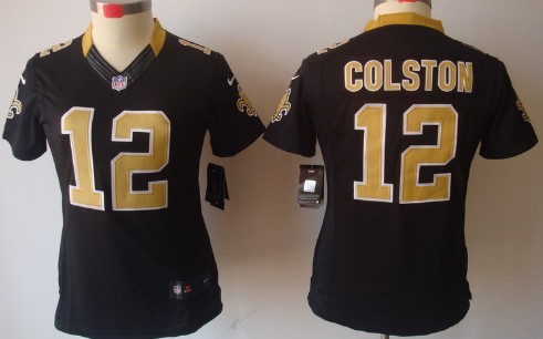 Nike New Orleans Saints #12 Marques Colston Black Limited Womens Jersey 