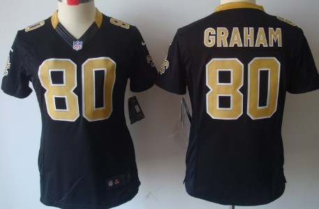 Nike New Orleans Saints #80 Jimmy Graham Black Limited Womens Jersey 