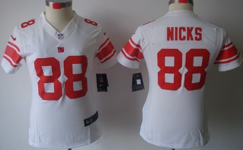 Nike New York Giants #88 Hakeem Nicks White Limited Womens Jersey 