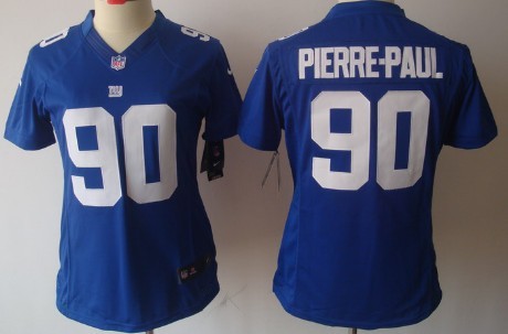 Nike New York Giants #90 Jason Pierre-Paul Blue Limited Womens Jersey 