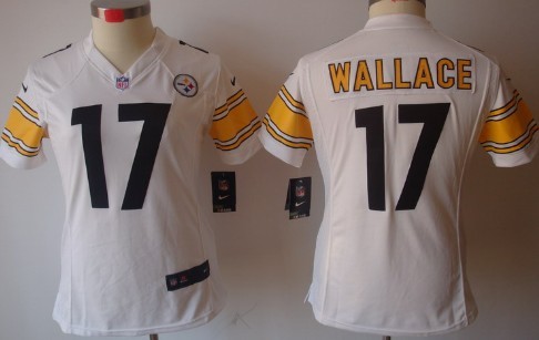 Nike Pittsburgh Steelers #17 Mike Wallace White Limited Womens Jersey 