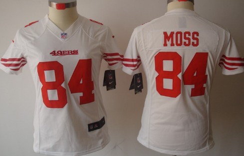 Nike San Francisco 49ers #84 Randy Moss White Limited Womens Jersey 