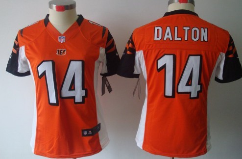 Nike Cincinnati Bengals #14 Andy Dalton Orange Limited Womens Jersey 