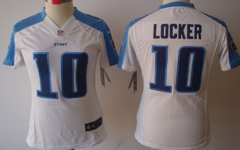 Nike Tennessee Titans #10 Jake Locker White Limited Womens Jersey 