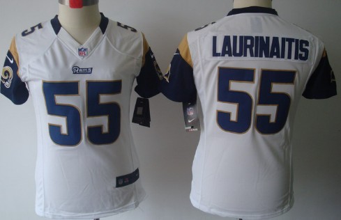 Nike St. Louis Rams #55 James Laurinaitis White Limited Womens Jersey 