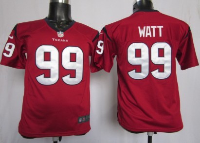 Nike Houston Texans #99 J.J. Watt Red Game Kids Jersey 