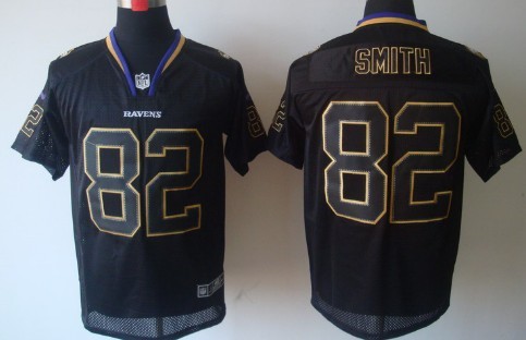 Nike Baltimore Ravens #82 Torrey Smith Lights Out Black Elite Jersey 