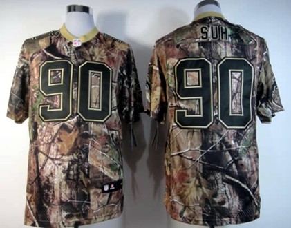 Nike Detroit Lions #90 Ndamukong Suh Realtree Camo Elite Jersey