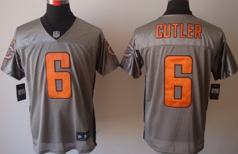 Nike Chicago Bears #6 Jay Cutler Gray Shadow Elite Jersey 