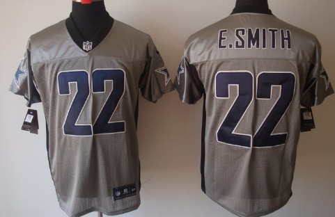 Nike Dallas Cowboys #22 Emmitt Smith Gray Shadow Elite Jersey