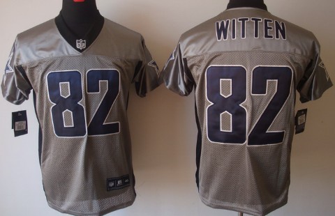 Nike Dallas Cowboys #82 Jason Witten Gray Shadow Elite Jersey 