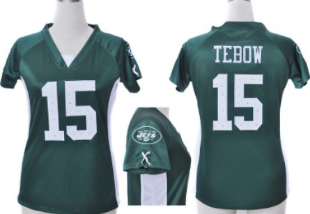 Nike New York Jets #15 Tim Tebow 2012 Gren Womens Draft Him II Top Jersey 