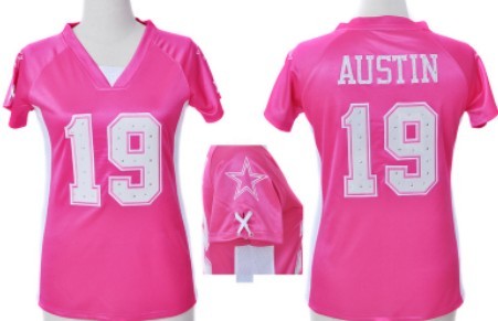 Nike Dallas Cowboys #19 Miles Austin 2012 Pink Womens Draft Him II Top Jersey 