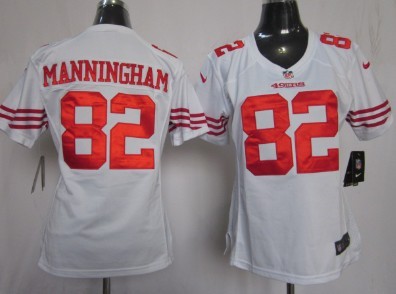 Nike San Francisco 49ers #82 Mario Manningham White Game Womens Jersey 