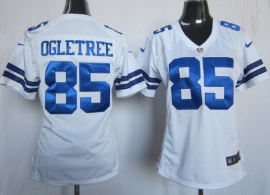 Nike Dallas Cowboys #85 Kevin Ogletree White Game Womens Jersey 