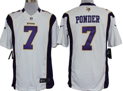 Nike Minnesota Vikings #7 Christian Ponder White Limited Jersey 