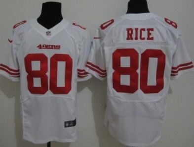 Nike San Francisco 49ers #80 Jerry Rice White Elite Jersey