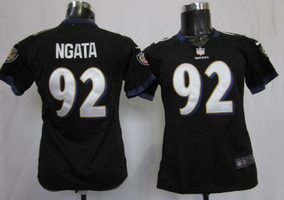 Nike Baltimore Ravens #92 Haloti Ngata Black Game Womens Jersey