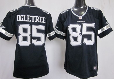 Nike Dallas Cowboys #85 Kevin Ogletree Blue Game Womens Jersey 