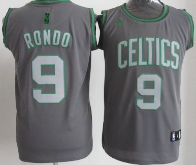 Boston Celtics #9 Rajon Rondo Gray Shadow Jersey 