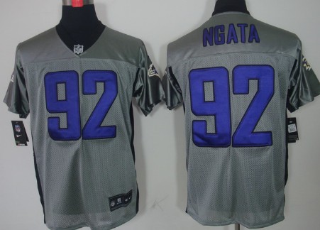 Nike Baltimore Ravens #92 Haloti Ngata Gray Shadow Elite Jersey 