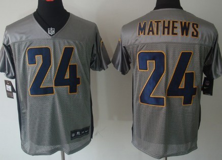 Nike San Diego Chargers #24 Ryan Mathews Gray Shadow Elite Jersey 