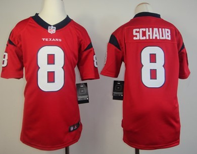 Nike Houston Texans #8 Matt Schaub Red Game Kids Jersey 