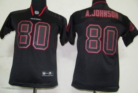 Nike Houston Texans #80 Andre Johnson Lights Out Black Kids Jersey 