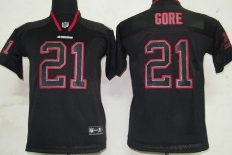 Nike San Francisco 49ers #21 Frank Gore Lights Out Black Kids Jersey 