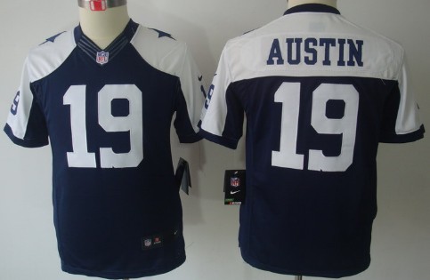 Nike Dallas Cowboys #19 Miles Austin Blue Thanksgiving Limited Kids Jersey 