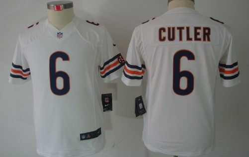 Nike Chicago Bears #6 Jay Cutler White Limited Kids Jersey 