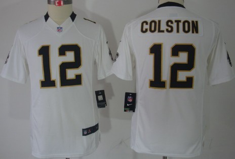 Nike New Orleans Saints #12 Marques Colston White Limited Kids Jersey 