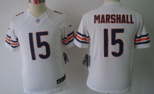 Nike Chicago Bears #15 Brandon Marshall White Limited Kids Jersey 