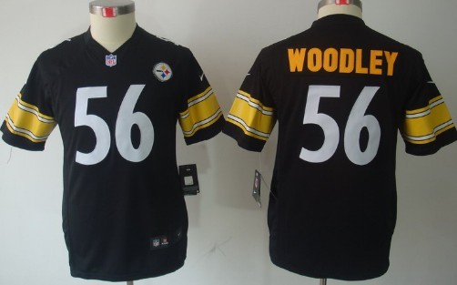 Nike Pittsburgh Steelers #56 LaMarr Woodley Black Limited Kids Jersey 