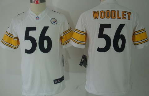 Nike Pittsburgh Steelers #56 LaMarr Woodley White Limited Kids Jersey 