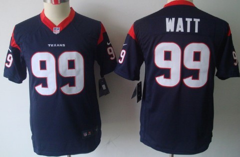 Nike Houston Texans #99 J.J. Watt Blue Limited Kids Jersey 