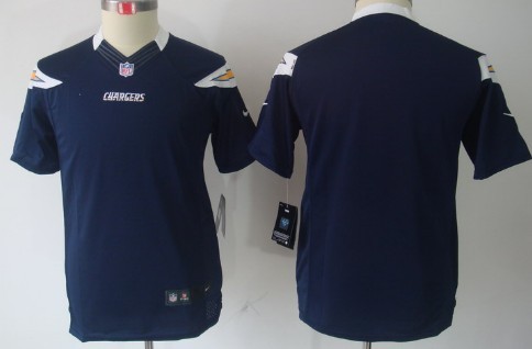 Nike San Diego Chargers Blank Navy Blue Limited Kids Jersey 