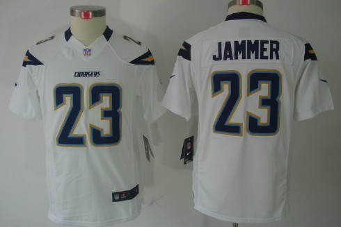 Nike San Diego Chargers #23 Quentin Jammer White Limited Kids Jersey 