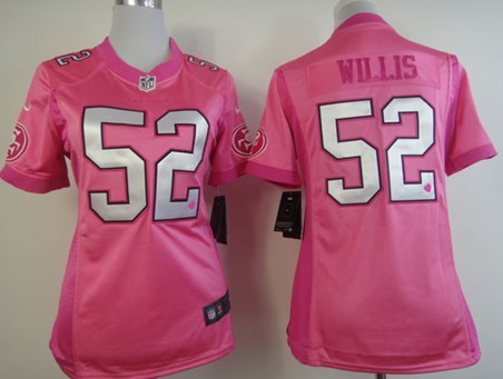 Nike San Francisco 49ers #52 Patrick Willis Pink Love Womens Jersey 