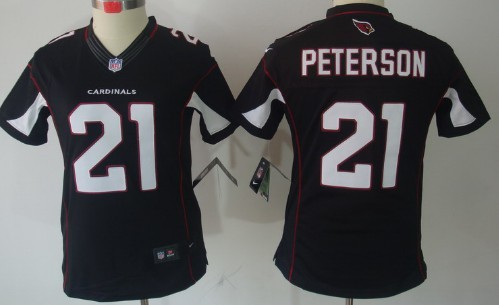 Nike Arizona Cardinals #21 Patrick Peterson Black Limited Womens Jersey 