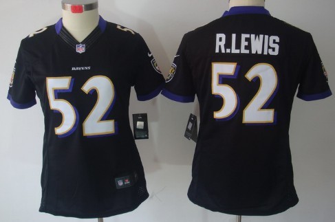 Nike Baltimore Ravens #52 Ray Lewis Black Limited Womens Jersey 