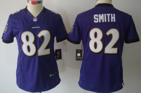 Nike Baltimore Ravens #82 Torrey Smith Purple Limited Womens Jersey 