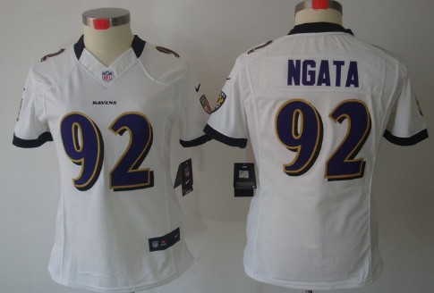 Nike Baltimore Ravens #92 Haloti Ngata White Limited Womens Jersey 