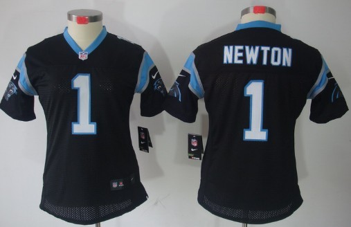 Nike Carolina Panthers #1 Cam Newton Black Limited Womens Jersey 