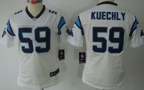 Nike Carolina Panthers #59 Luke Kuechly White Limited Womens Jersey 