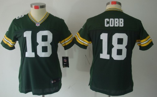 Nike Green Bay Packers #18 Randall Cobb Green Limited Womens Jersey 