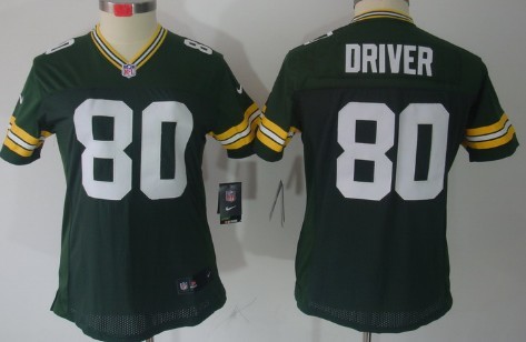 Nike Green Bay Packers #80 Donald Driver Green Limited Womens Jersey 