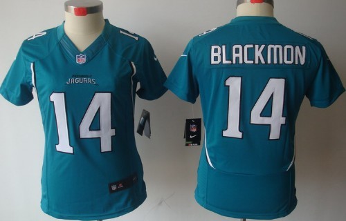 Nike Jacksonville Jaguars #14 Justin Blackmon Green Limited Womens Jersey 