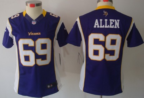 Nike Minnesota Vikings #69 Jared Allen Purple Limited Womens Jersey 