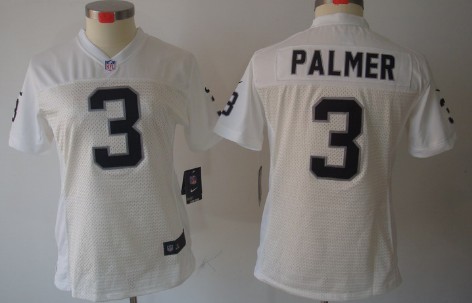 Nike Oakland Raiders #3 Carson Palmer White Limited Womens Jersey 